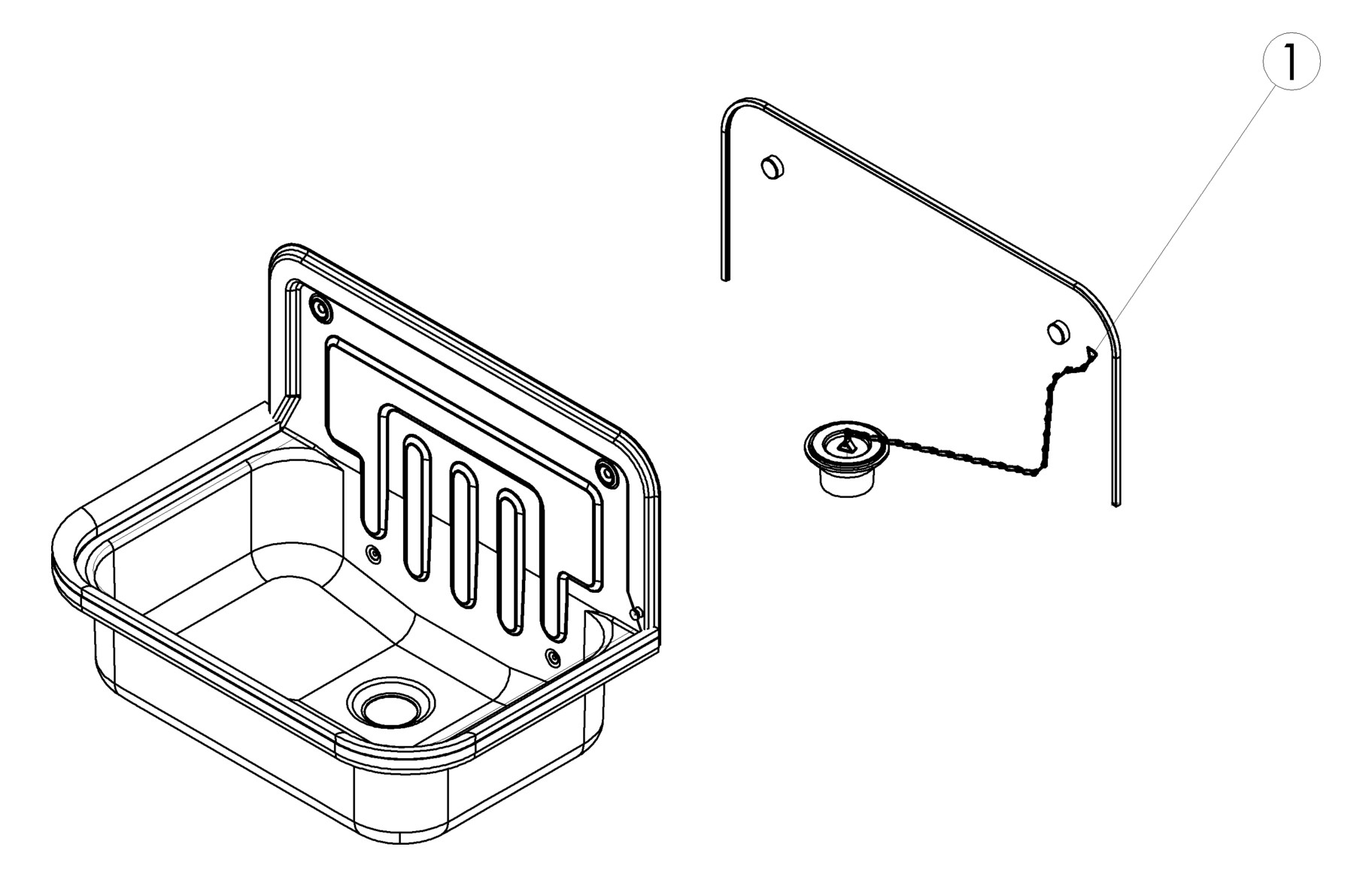 ALAPE Stahl Ausgussbecken Becken Waschbecken Email CONTRA 505