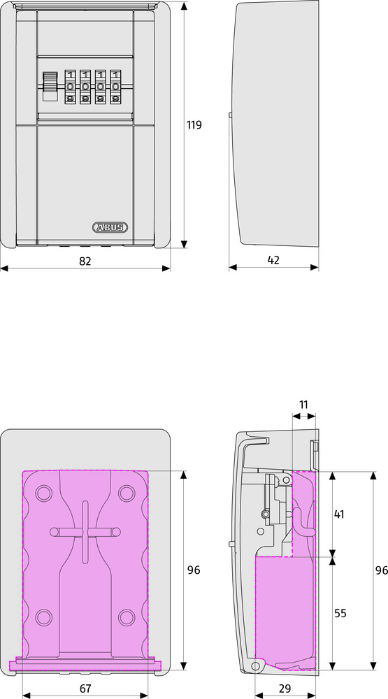 Abus KeyGarage 787 zur Wandmontage Schlüsselbox Schlüssel Box