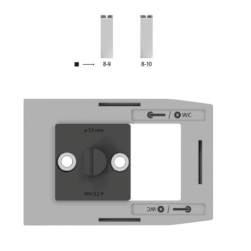 Kreiller Bohrschablonenset by Qolibri  für Rosettengarnituren Bohrschablone