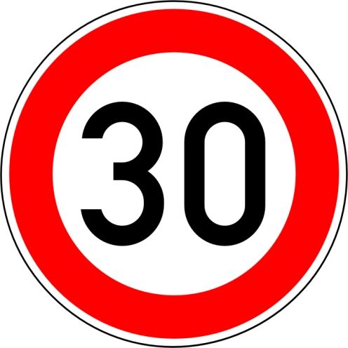 Höchstgeschwindigkeit 30 km/h