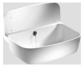 SANIT Wandausgussbecken m. Überlauf, weiß