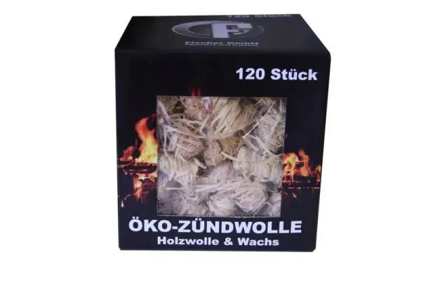 Öko-Zündwolle m. Wachs getränkt zum Grillen