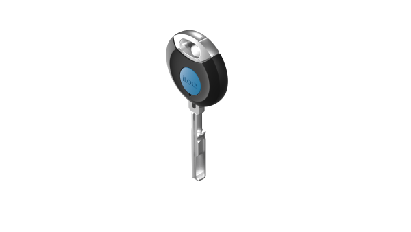 iLOQ Schlüssel mit blauer Farbkappe