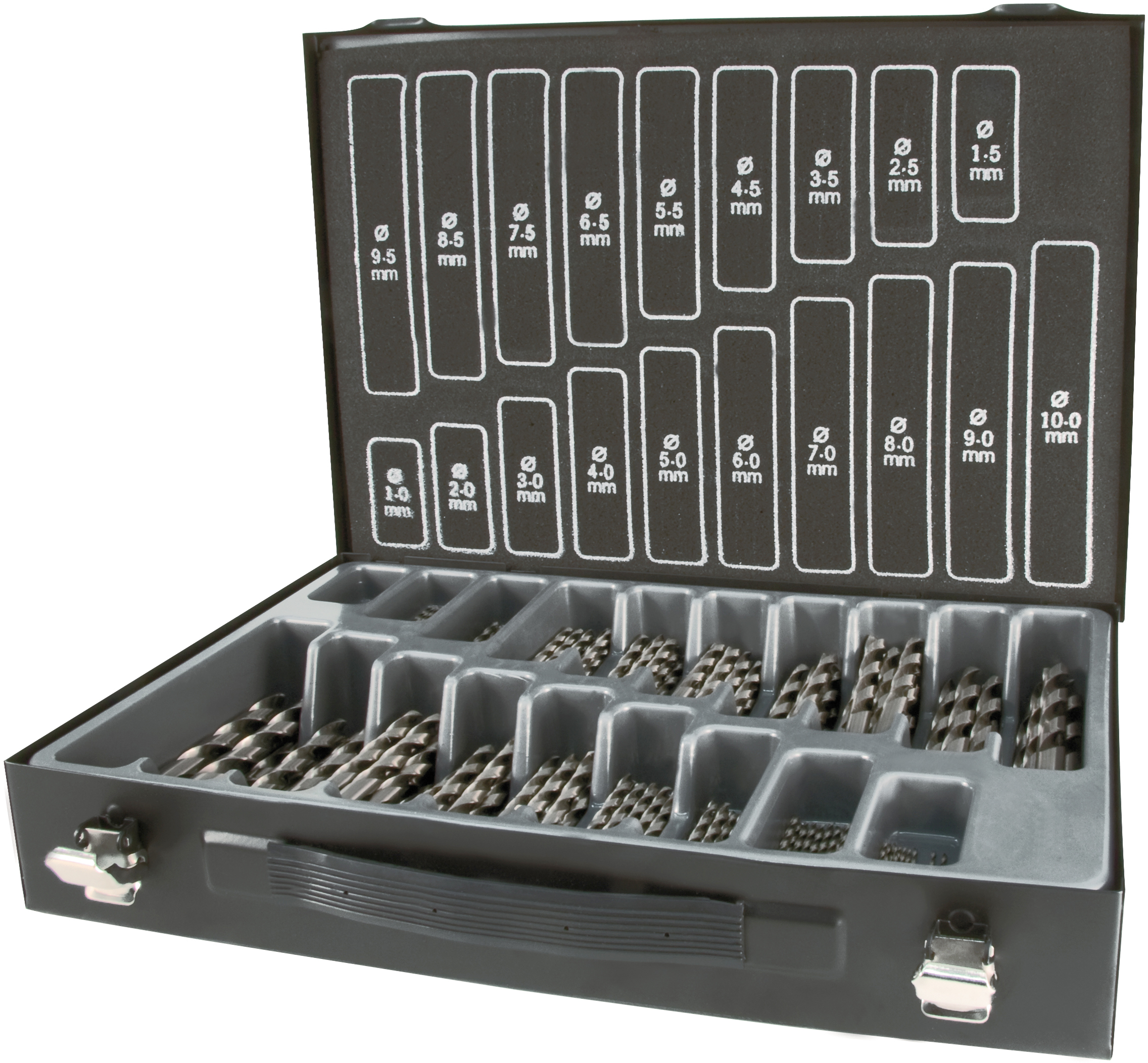 набор сверл metabo 627151000. набор сверл по металлу ф1-13, с шагом 0,5. сверла в металлической коробке. набор сверел по металлу энкор 1-10мм. набор сверл по металлу (19 шт; 1-10 мм; hss-g) verto 60h812.